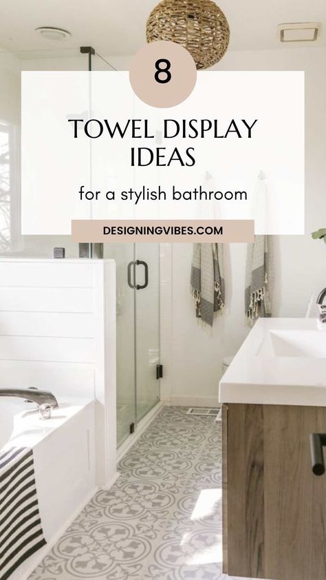 How To Decorate Your Bathroom with Towels- Best Ways Towels On Hooks In Bathroom, Hanging Towel Hooks In Bathroom, Towel Bar Or Hooks, Hand Towel Between Mirrors, Towel Bar Small Bathroom, Bathroom Decor Towel Hooks, Towel Bar Placement In Small Bathroom, Ideas For Bathroom Towel Racks, Towels Racks In Bathroom