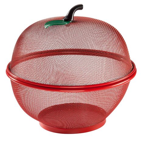 Miles Kimball apple-shaped mesh basket is a perfect way to store fresh fruit year round. Covers fruit to protect it from bruising and insects in decorative style. Apple Shape, Apple Fruit, Wire Mesh, Fruit Basket, Fresh Fruit, Drake, Insects, Mesh, Fruit