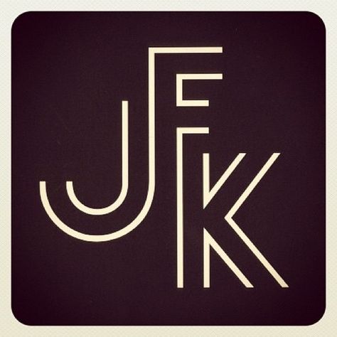 JFK logo (photo by draplin) - Wish this could be the official logo for JFK Airport. It's very cool AND it actually looks like some of the roads within the airport. :-D Watermark Logos, Ivan Chermayeff, Logo Dj, Sm Logo, Logo Typo, Brand Essence, Library Logo, Inspiration Typographie, Aiga Design