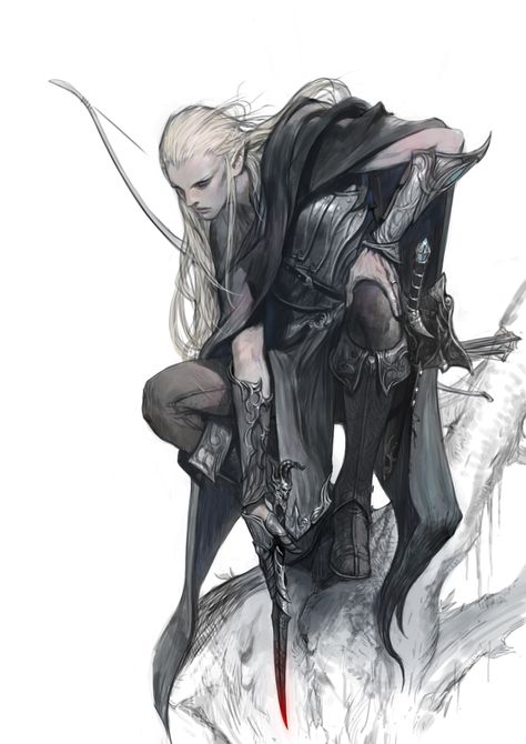 ArtStation - elf, rupid79 (Lee jung-myung) Elf Assassin, Mroczny Elf, Dagger Drawing, Male Elf, Elf Characters, Elves Fantasy, Elf Art, 다크 판타지, 캐릭터 드로잉