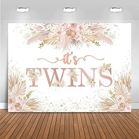 Twin Baby Shower Decorations, Baby Shower For Girl, Decorations For Baby Shower, Twins Party, Shower Background, Girl Shower Themes, Baby Shower Background, Baby Shower Boho, Baby Shower Photography