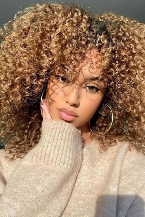 Caramel Curly Hair, Honey Brown Curls, Hair Chart, Highlights Curly, Curly Color, Dyed Curly Hair, Highlights Curly Hair, Honey Brown Hair, Blonde Curly Hair