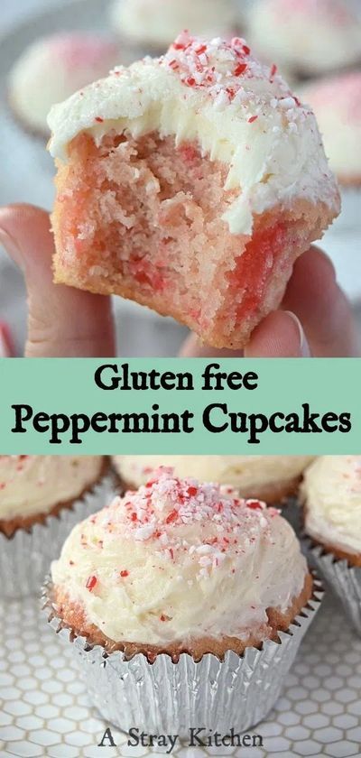 Gluten Free Christmas Candy Recipes, Gluten Free Desserts Christmas, Christmas Desserts Gluten Free, Candy Cane Cupcakes, Gf Cupcakes, Gluten Free Christmas Desserts, Peppermint Cupcakes, Desserts Gluten Free, Gluten Free Candy