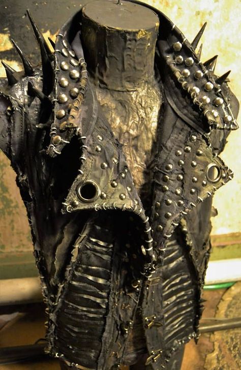 Black Metal Jacket, Apocalyptic Wasteland, Post Apocalyptic Clothing, Apocalypse Fashion, Dystopia Rising, Metal Costume, Metal Outfit, Post Apocalyptic Costume, Apocalyptic Clothing