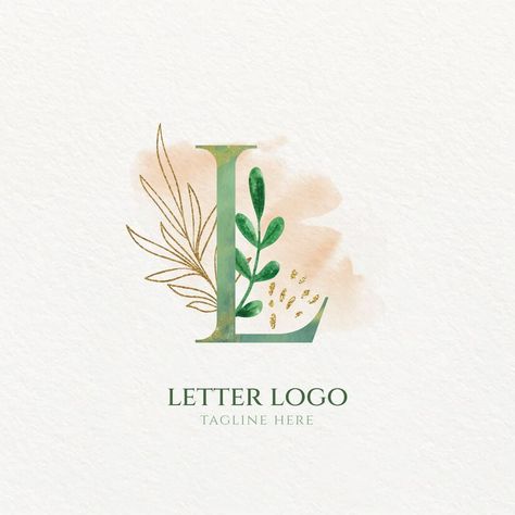 Art Painting Logo Design, Watercolour Branding, L Letter Logo, L Letter, Watercolor Logo Design, Watercolor Branding, Painting Logo, Handmade Logo, Water Colours