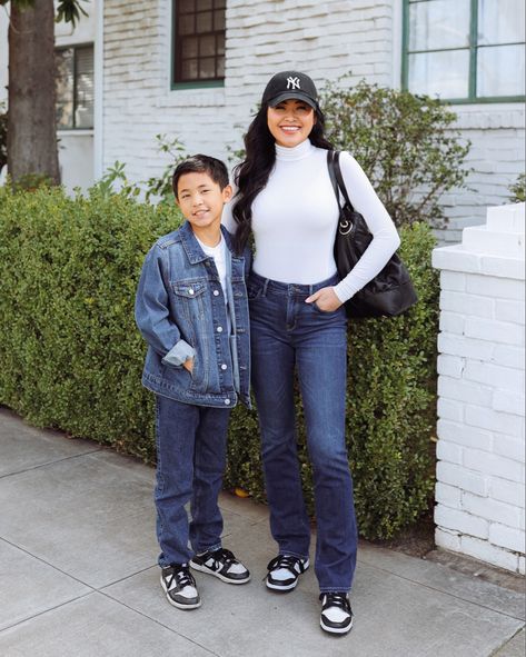 Mom and son matching spring outfit Matching Outfit Ideas, Mom And Son Matching, Outfit Ideas For Spring, Fashion Outfit Ideas, Mom And Son, Matching Outfit, Family Posing, Mom Style, Fashion Outfit