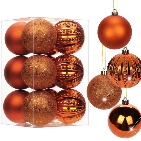 PRICES MAY VARY. 【Variety of Styles】:There has different classical colors of christmas ball ornaments allows you to decorate your Xmas tree quickly and arrange your Christmas interior scene.The shatterproof christmas balls has 4 different surface that will make great addition to your Christmas tree, including glitter, glossy, matte and shiny pumpkin shaped surface 【Shatterproof Christmas Tree Ornaments】:Our orange christmas balls are made of premium and eco-friendly plastic, which conbines the b Orange And Red Christmas Tree, Orange And Gold Christmas Tree, Black Christmas Balls, Orange Christmas Decor, Anti Fragile, Black Ornaments, White Xmas Tree, Orange Ornaments, Ornaments For Christmas Tree