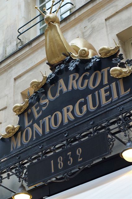 L'Escargot restaurant Rue Montorgueil, Paris. by benjibobster, via Flickr Rue Montorgueil Paris, France Trip, Romantic Paris, Hotel Restaurant, Restaurant, Paris, Hotel, France, Signs