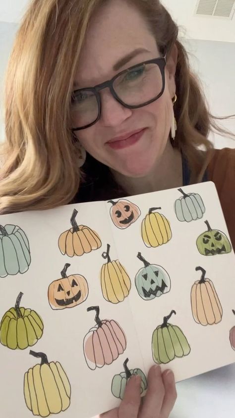 Andrea Nelson Art, Paint Pumpkins, Beautiful Shapes, My Colors, Easy Animals, Learn Watercolor, His Style, Artist Pens, Watercolor Pumpkins