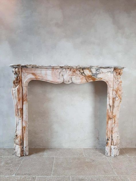 Mauve Living Room, Mixing Antiques With Modern, Marble Fireplace Mantle, French Fireplace, Marble Fireplace Surround, Antique Flooring, Marble Furniture, Marble Fireplace, French Bedroom