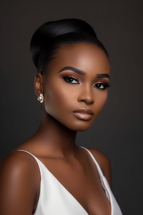 Black Wedding Makeup, Black Bridal Makeup, Birthday Makeup Looks, Wedding Makeup Bride, Natural Glam Makeup, Makeup For Black Skin, Brown Skin Makeup, Etsy Seo, Stunning Makeup