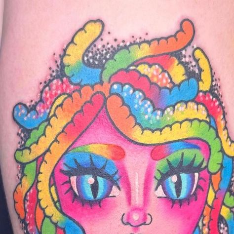 Worm Tattoo, Tattoo Medusa, Gummy Worm, Medusa Tattoo, Gummy Worms, Cincinnati Ohio, Cincinnati, Tatting, Ohio