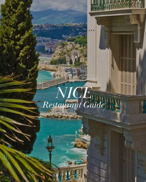 Building in Nice looking over the blue sea and palmtrees Best Restaurants In Nice France, Nice France Restaurants, French Riviera Restaurant, Nice Restaurants, French Rivera, Nice Restaurant, Nice Aesthetic, Europe 2024, Best Italian Restaurants