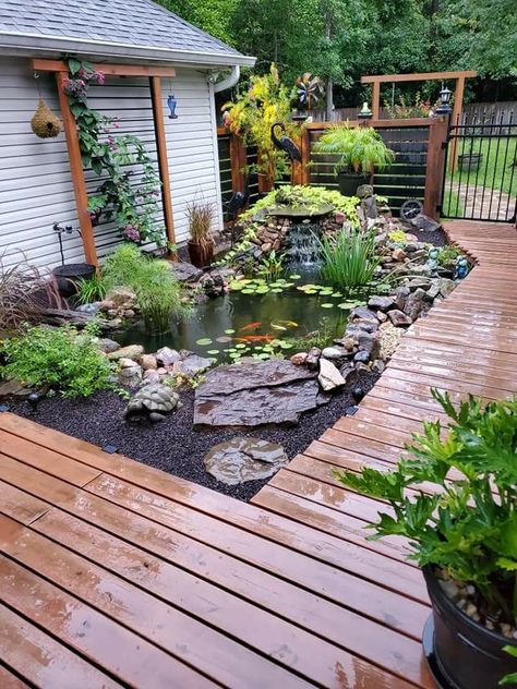 Backyard Pond Ideas, Diy Ponds Backyard, Taman Air, Garden Pond Design, Diy Pond, Small Pond, Backyard Inspo, Ponds Backyard, Garden Yard Ideas