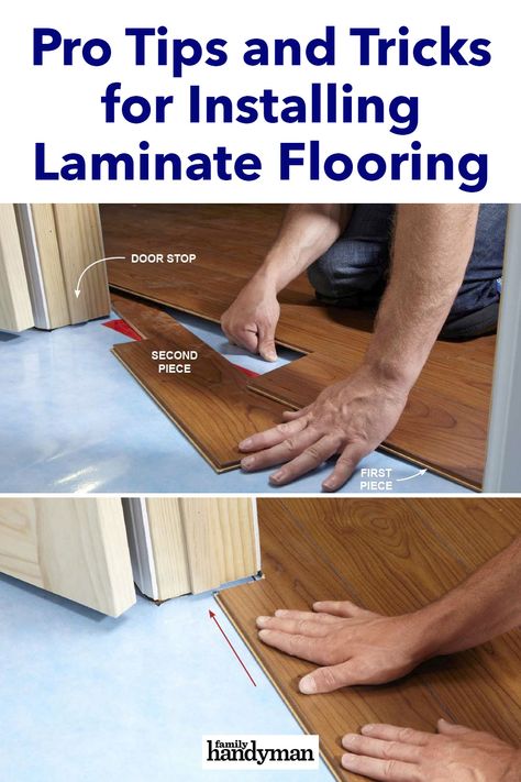 Pro Tips and Tricks for Installing Laminate Flooring Laminate Wood Flooring Installing, How To Lay Laminate Wood Flooring, Laminate Flooring Installation, Laying Flooring Laminate, Install Laminate Flooring Do It Yourself, How To Lay Laminate Flooring, How To Lay Laminate Flooring Diy, Diy Laminate Flooring, How To Install Laminate Flooring