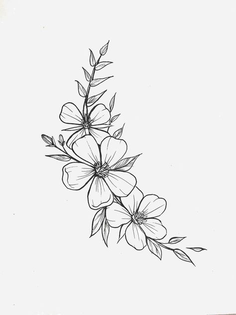 Flower Tattoo Drawings, Tattoo Schrift, Tattoo Zeichnungen, Flower Drawing Design, Tiny Tattoo, Floral Tattoo Design, Flower Sketches, Tattoos Designs, 문신 디자인