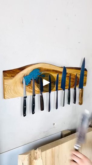 764K views · 11K reactions | DIY Magnetic Knife Holder #shorts #woodworking | FlickF92 | FlickF92 · Original audio Diy Magnetic Knife Strip, Knife Holder Ideas, Diy Knife Holder, Utensils Holder Diy, Resin Works, Grilling Utensils, Magnetic Knife Holder, Diy Knife, Knife Holder