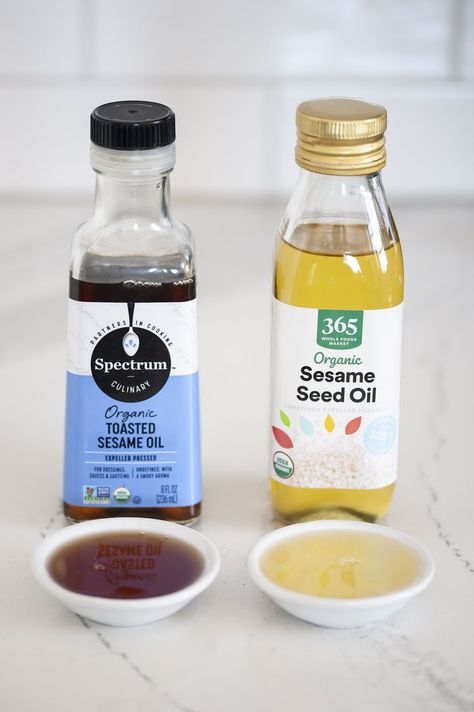 Your Guide to Toasted Sesame Oil Sesame Oil Recipes, Chinese Chives, Toasted Sesame Oil, Asian Kitchen, Cheese Salad, Shrimp Salad, Oyster Sauce, Stir Fries, Whole Foods Market