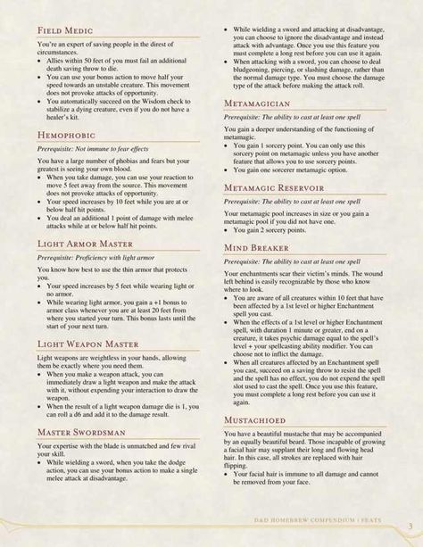 Feats - Imgur Dnd Homebrew Feats, Dnd 5e Homebrew Feats, Feats Dnd, 5e Feats, Dnd Rules, Dnd Feats, Dm Tools, Field Medic, Dungeons And Dragons Rules