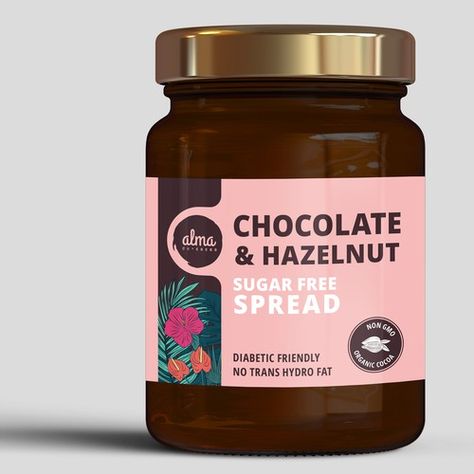 Granola Label Design, Caramel Packaging Design, Chocolate Jar Packaging, Jar Design Packaging, Cookies Label Design, Spreads Packaging, Chocolate Label Design, Product Label Design Ideas, Jar Packaging Design