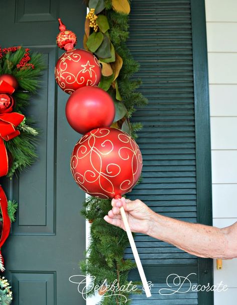 Decoration On A Budget, Christmas Decor Idea, Christmas Topiary, Wishes Christmas, Diy Christmas Ornaments Easy, Diy Christmas Ornament, Fun Christmas Decorations, Christmas Decorations Diy Outdoor, Front Porch Christmas Decor