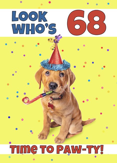 Happy 68th Birthday Cute Puppy in Party Hat Humor card #Ad , #AD, #Birthday, #Cute, #Happy Happy 56 Birthday, Happy 68th Birthday, Happy 77th Birthday, Happy 52 Birthday, Happy Birthday Puppy, Happy 47th Birthday, Bon Sabbat, Happy 61 Birthday, Happy 51st Birthday