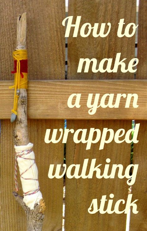 Imaginative Homeschool: CRAFT: Wrapped Walking Stick Walking Stick Decorating Ideas, Walking Sticks Diy, Make A Walking Stick, Diy Puffy Paint, Spirit Stick, Mountain Activities, Brownie Badges, Wrapped Sticks, Crafts Spring