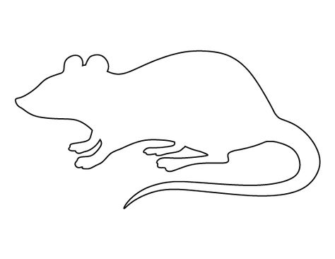 Printable rat pattern. Use the pattern for crafts, creating stencils, scrapbooking, and more. Free PDF template to download and print at http://patternuniverse.com/download/rat-pattern/. Rat Silhouette Printable, Rat Outline, Punk Crafts, Rat Pattern, Rat Silhouette, Coloring Crafts, Baby Rats, Silhouette Template, Horror Decor