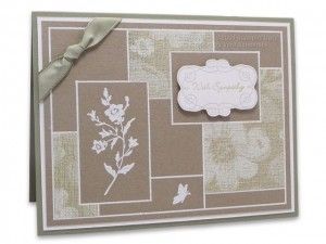 Muted Sympathy Card Stamp Tv, Gina K, Pretty Images, Sympathy Card, Glue Dots, Pretty Design, Beautiful Bouquet, Sympathy Cards, Paper Piecing