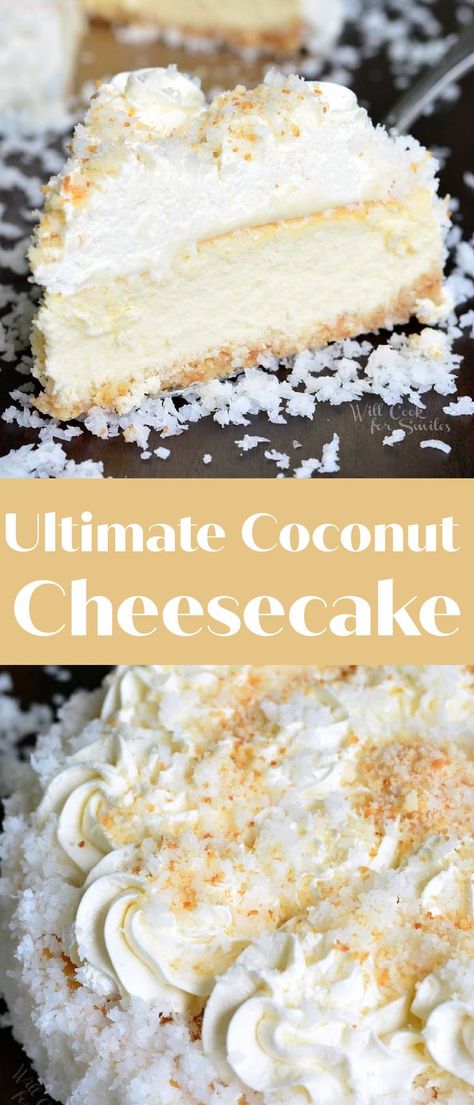 Cheesecake Coconut, Coconut Cream Cheese Frosting, Yummy Cheesecake, Coconut Dessert, Coconut Cheesecake, Pie Pie, Coconut Desserts, Best Cheesecake, Dessert Aux Fruits