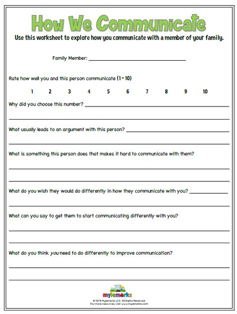 Communication For Kids Worksheets Communication Worksheets, Family Therapy Worksheets, Family Therapy Activities, Relationship Worksheets, Communication Activities, Counseling Worksheets, Family Communication, Effective Communication Skills, Family Counseling