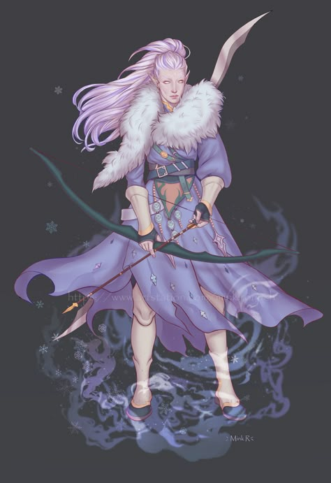 Winter Elf Dnd, Larp Elf, Snow Elves, Winter Elf, Snow Elf, Elf Drawings, Moon Elf, Dragon Dreaming, Pathfinder Character