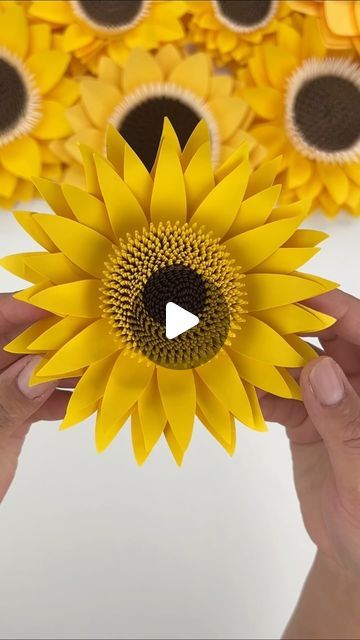 Hey, I’m Judy 👋🏻 Paper Flower Art + Tutorials on Instagram: "It’s a gloomy day today - so here’s some much needed sunshine 🥰 I absolutely love making paper sunflowers. Typically they require a bit more work to make them look as detailed as they do, but it’s worth it!   #paperflowers #sunflowers #cricut #cricutmade #teamcricut #cricutcrafts #makeitwithmichaels #makersgonnamake #maker #etsyhandmade #paperart #paperaddict #diy #crafts  #craftersgonnacraft #paperartist #paperflorist #paperflorals #etsyfinds #sunflowerfield #handmade #handmadewithlove #imadethis #paperflowerbackdrop #diypaperflowers #springflowers #rainbow #rainyday" Sunflowers And Poppies, Sunflower Diy Crafts Paper Sunflowers, Paper Sunflower Diy, Sunflower Template, Paper Sunflowers, Paper Flower Art, Paper Flower Backdrop, Gloomy Day, Making Paper