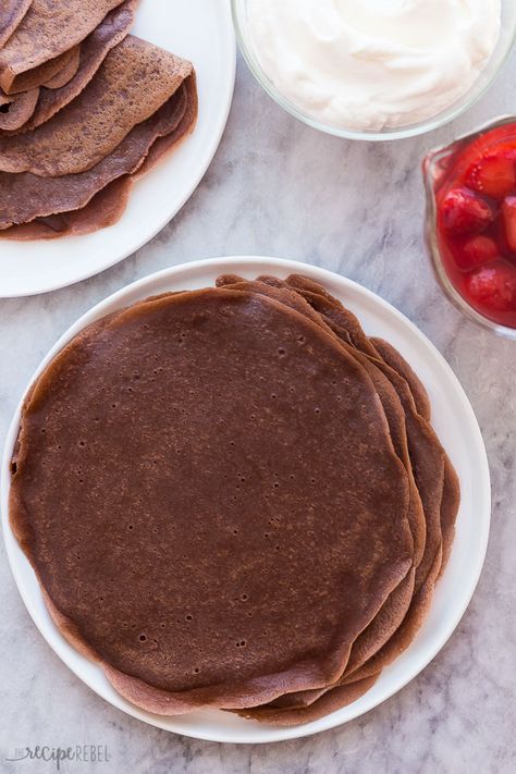 Chocolate Crepes Recipe, Crepe Cake Recipe, Cinnamon Bun Recipe, Easy Crepe Recipe, Crepe Recipe, Chocolate Crepes, Breakfast Crepes, The Recipe Rebel, Brunch Desserts