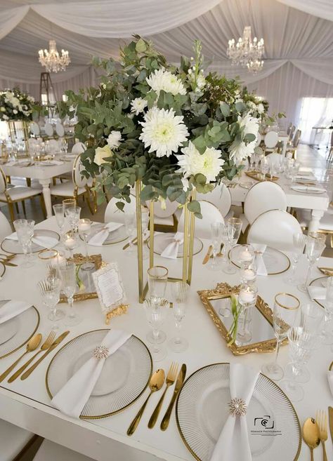 White Party Theme Decorations, Lobola Decor Ideas, Lobola Decor, Dining Table Setting Ideas, Prom Venues, White Party Theme, Wedding Ambiance, White Wedding Decorations, Wedding Background Decoration