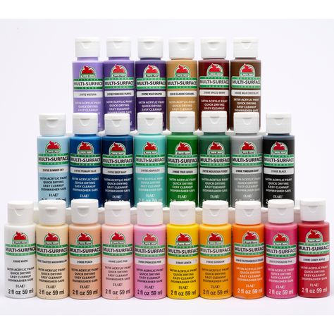 Apple Barrel 2 oz Multi-color Satin Acrylic Craft Paint (24 Pieces) - Walmart.com Paper Mache Canvas, Apple Barrel Paint, Fabric Concrete, Collage Supplies, Making Paper Mache, Paint Color Chart, Apple Barrel, Acrylic Craft Paint, Craft Paint