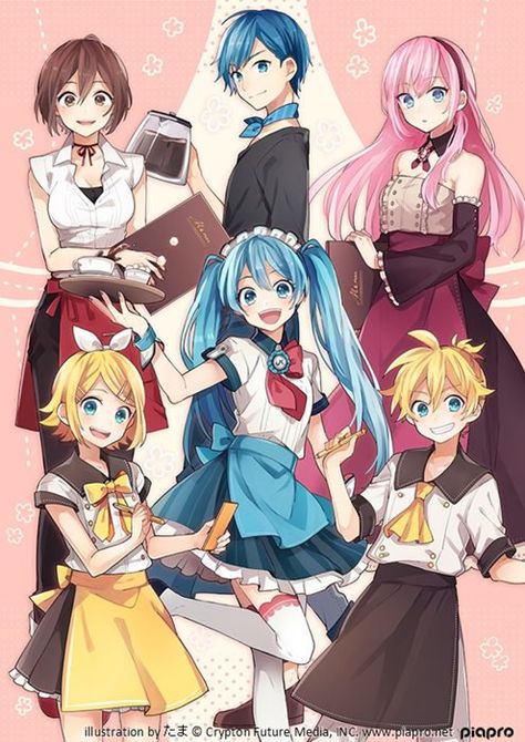 Vocaloid cafe Kagamine Rin And Len, Miku Chan, Miku Hatsune Vocaloid, Shojo Anime, Vocaloid Characters, Manga Cosplay, 10th Anniversary, Cosplay Ideas, Hatsune Miku