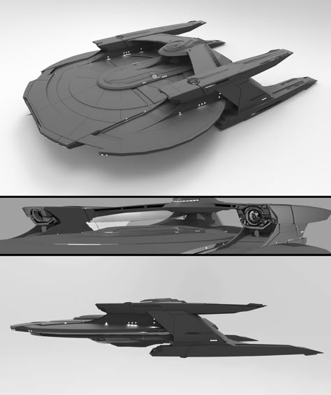 ArtStation - Star Trek Discovery Concept Art, Joel Durham Star Trek Spaceships, Star Trek Ship, Star Trek Discovery, Star Wars Concept Art Ships Spaceships, Star Trek Discovery Ship, Star Trek Phaser Concept, Star Trek Fleet, Star Trek Picard Ships, Sci Fi Stealth Ship