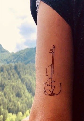 Violin Tattoos, Pretty Violin, Cello Tattoo, Violin Tattoo, Tattoos Matching, Tattoo Ideas Easy, Elements Tattoo, Mommy Tattoos, Tattoos For Lovers