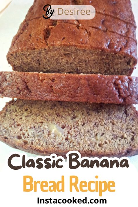 Try this classic banana bread recipe! With simple ingredients like overripe bananas, brown sugar, and cinnamon, you’ll have a moist, flavorful loaf in just 75 minutes. Perfect for breakfast or snack. Brown Sugar Banana Bread Recipe, Banana Bread Recipe With Oil, Brown Sugar Banana Bread, Classic Banana Bread Recipe, Brunch Party Recipes, Classic Banana Bread, Banana Bread Recipe Moist, Overripe Bananas, Bread Serving