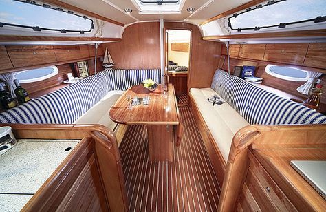 Boat Interior Design, Sailboat Interior, Sailboat Yacht, Sailboat Living, Sail Life, Cruiser Boat, Boat Decor, Cabin Cruiser, Boat Projects