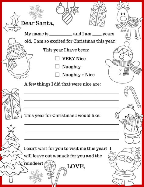 Letter-to-Santa-Coloring-Page-Crafting-A-Lovely-Life.pdf Santa Letter Template Free Printable, Elf Rules, Free Santa Letter Template, Santa Coloring, Free Letters From Santa, Tiger Cake, Santa Letters, Santa Coloring Pages, Dear Santa Letter