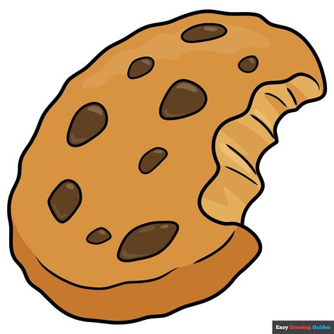 Learn to draw a Cartoon Cookie. This step-by-step tutorial makes it easy. Kids and beginners alike can now draw a great looking Cartoon Cookie. https://easydrawingguides.com/how-to-draw-a-cartoon-cookie/ Cookie Drawing Easy, Cartoon Food Drawings, Cookie Monster Drawing, Cookies Drawing, Cartoon Ice Cream Cone, Cookie Cartoon, New Drawing Ideas, Milk Drawing, Cheese Drawing