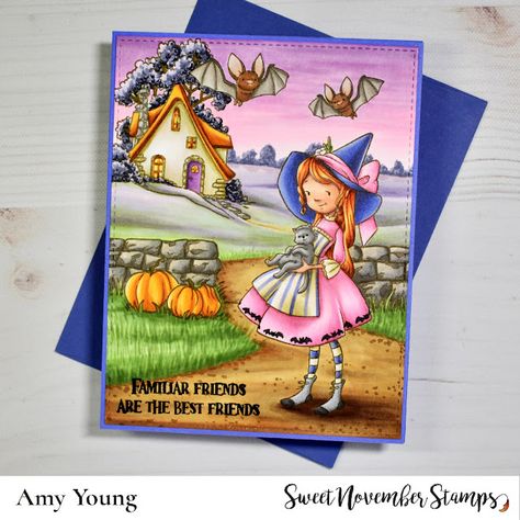 A thousand sheets of paper: Happy Halloween! Rustic Brick Wall, Sweet November Stamps, Sweet November, Sheets Of Paper, Wink Of Stella, Glitter Pens, Fall Cards, Autumn Activities, Autumn Art