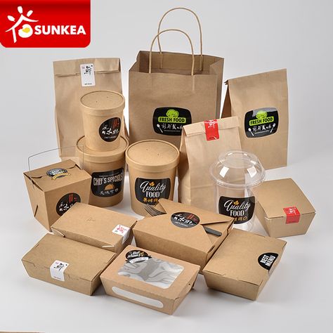 Packaging Lunch Box, Food Delivery Packaging, Takeaway Packaging, Disposable Food Containers, Food Box Packaging, Paper Bowls, Coffee Shop Design, Food Packaging Design, Packaged Food