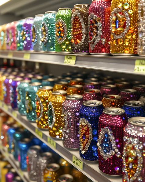 Making grocerie shopping an experience ✨️ . . #ai #art #digitalart #soda #water #store #jewels #designmidjourney #midjourney #bling #photooftheday Bling Bling Aesthetic, Jewels Wallpaper, Bling Aesthetic, Swarovski Objects, Market Aesthetic, Aesthetic Glitter, Room Box Miniatures, Relaxing Backyard, Fairy Shoes