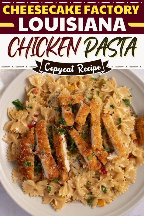 This copycat recipe for Cheesecake Factory Louisiana Chicken Pasta couldn't be easier! Give it a try tonight! Louisiana Pasta, Chicken Louisiana, Cheesecake Factory Louisiana Chicken, Cheesecake Factory Louisiana Chicken Pasta, Recipe For Cheesecake, Louisiana Chicken, Louisiana Chicken Pasta, Chicken Slices, Louisiana Recipes