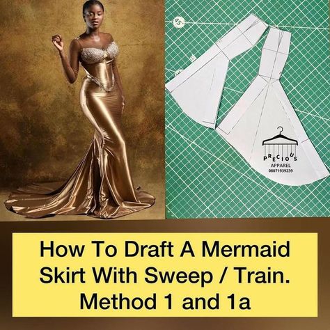 Fish Tail Dress Pattern Drafting, Mermaid Dress Pattern Drafting, Mermaid Sewing Pattern, Mermaid Skirt Pattern Drafting, Mermaid Gown Pattern, Diy Prom Dress Pattern, Mermaid Dress Pattern, Mermaid Skirt Pattern, Pola Blus