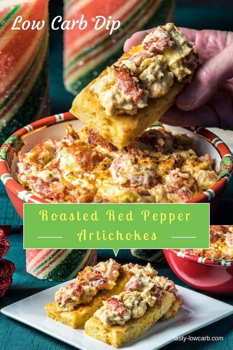 Holiday Dip, Artichoke Heart Recipes, Roasted Red Pepper Dip, Pepper Dip, Artichoke Soup, Stuffed Pepper Dip, Healthy Potato Recipes, Low Calorie Dinners, Healthy Vegetable Recipes