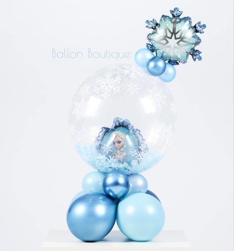 Frozen Party Balloons, Frozen Balloon Centerpieces, Frozen Balloon Bouquet, Frozen Balloons, Frozen Bubbles, Balloon Gifts, Frozen Bday Party, Frozen Party Decorations, Elsa Birthday